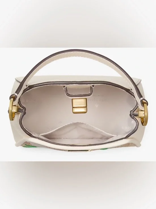 Kate Spade NY Phoebe Straw Mini Crossbody bag w/ Floral Embellishment - Picture 4 of 9